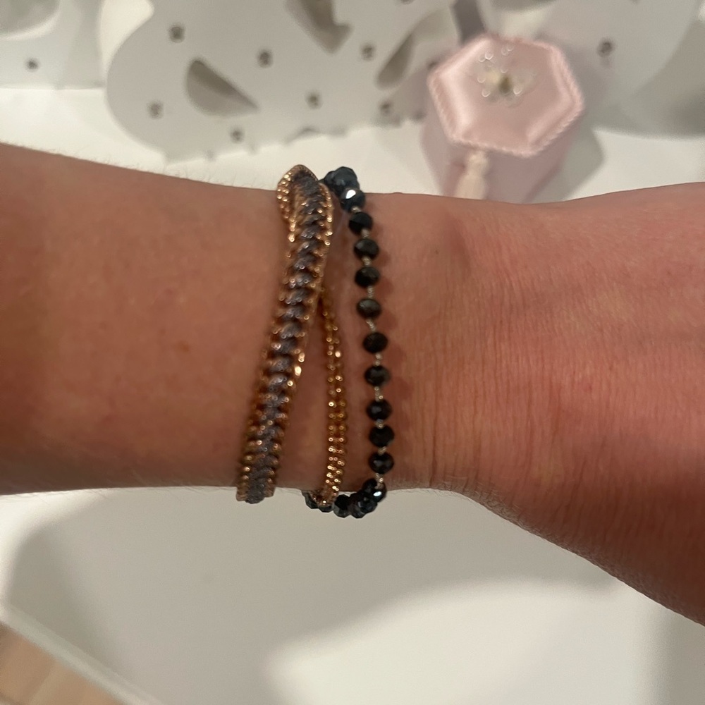 Henri Bendel Black and Gold Bracelet Set